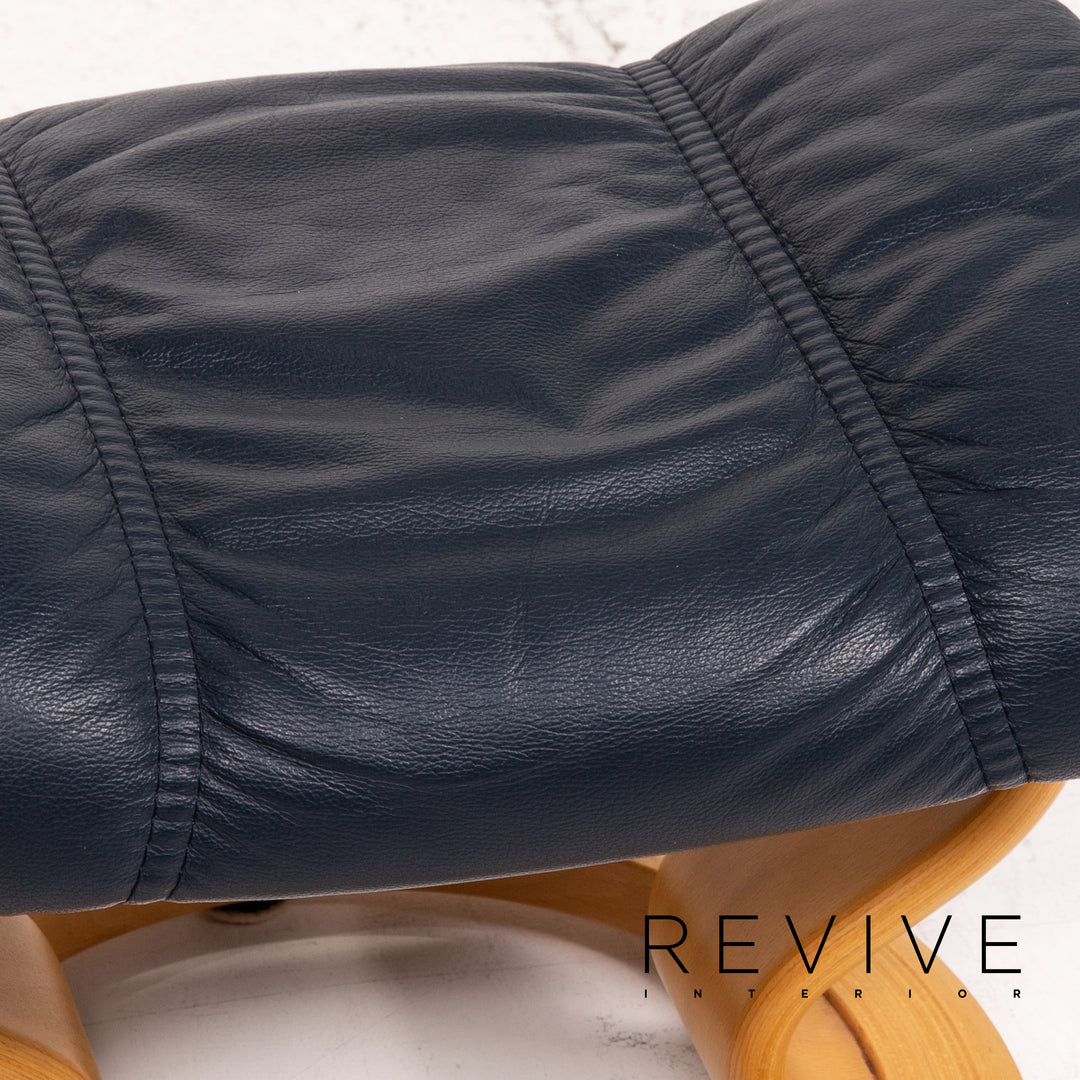 Stressless Consul Leder Sessel inkl. Hocker Blau Dunkelblau Funktion Relaxfunktion Relaxsessel #15323