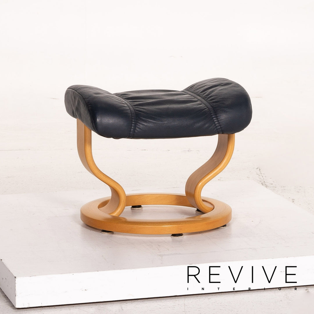 Stressless Consul Leder Sessel inkl. Hocker Blau Dunkelblau Funktion Relaxfunktion Relaxsessel #15323