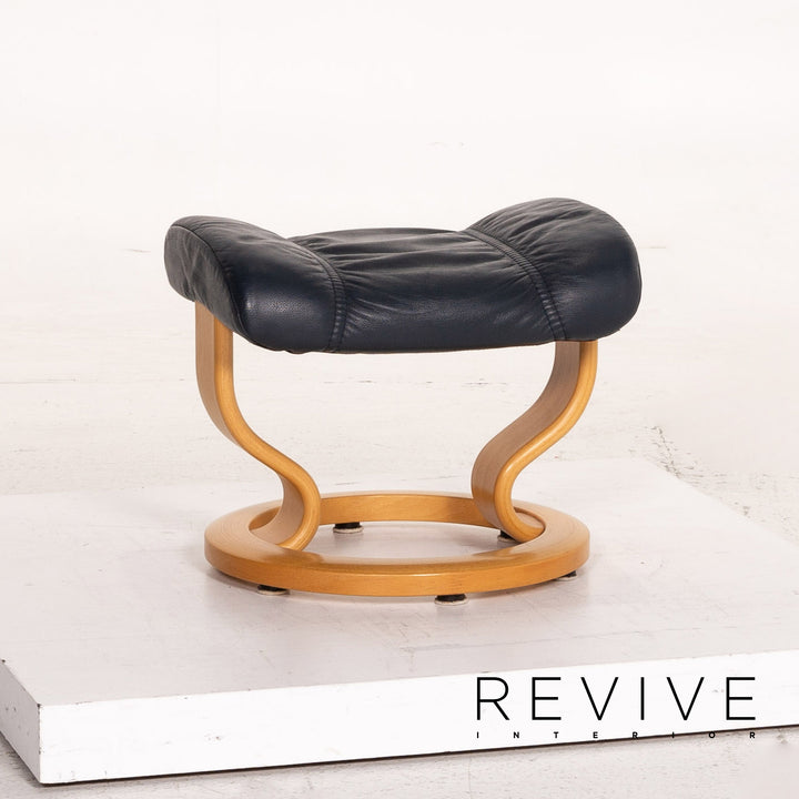 Stressless Consul Leder Sessel inkl. Hocker Blau Dunkelblau Funktion Relaxfunktion Relaxsessel #15323