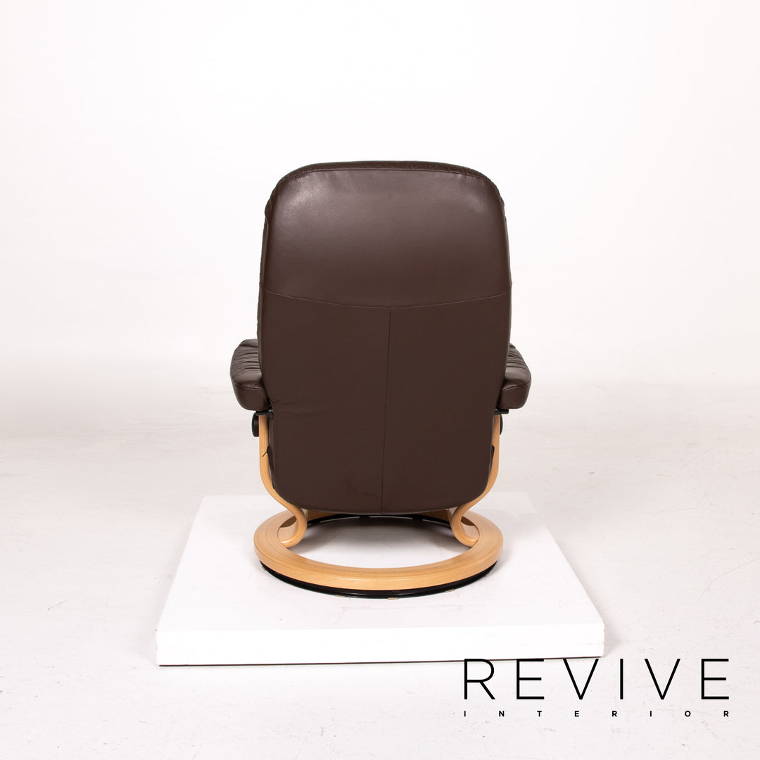 Stressless Consul Leder Sessel inkl. Hocker Braun Dunkelbraun Funktion Relaxfunktion Relaxsessel #14838