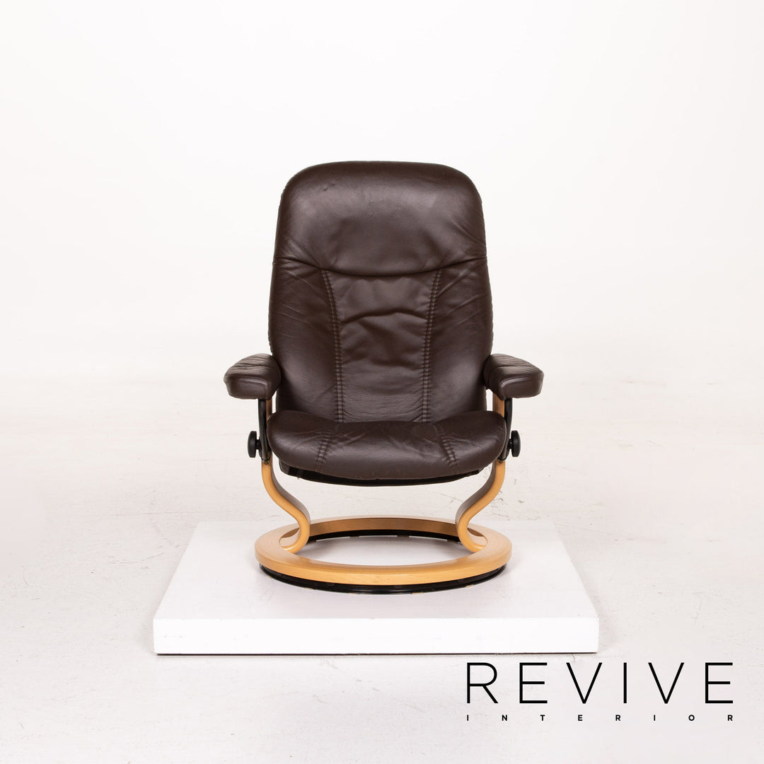 Stressless Consul Leder Sessel inkl. Hocker Braun Dunkelbraun Funktion Relaxfunktion Relaxsessel #14838