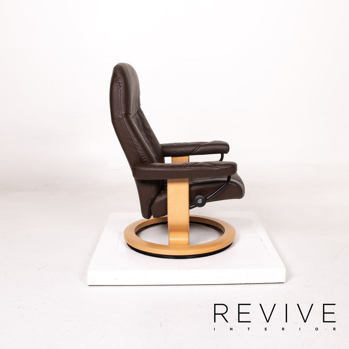 Stressless Consul Leder Sessel inkl. Hocker Braun Dunkelbraun Funktion Relaxfunktion Relaxsessel #14838