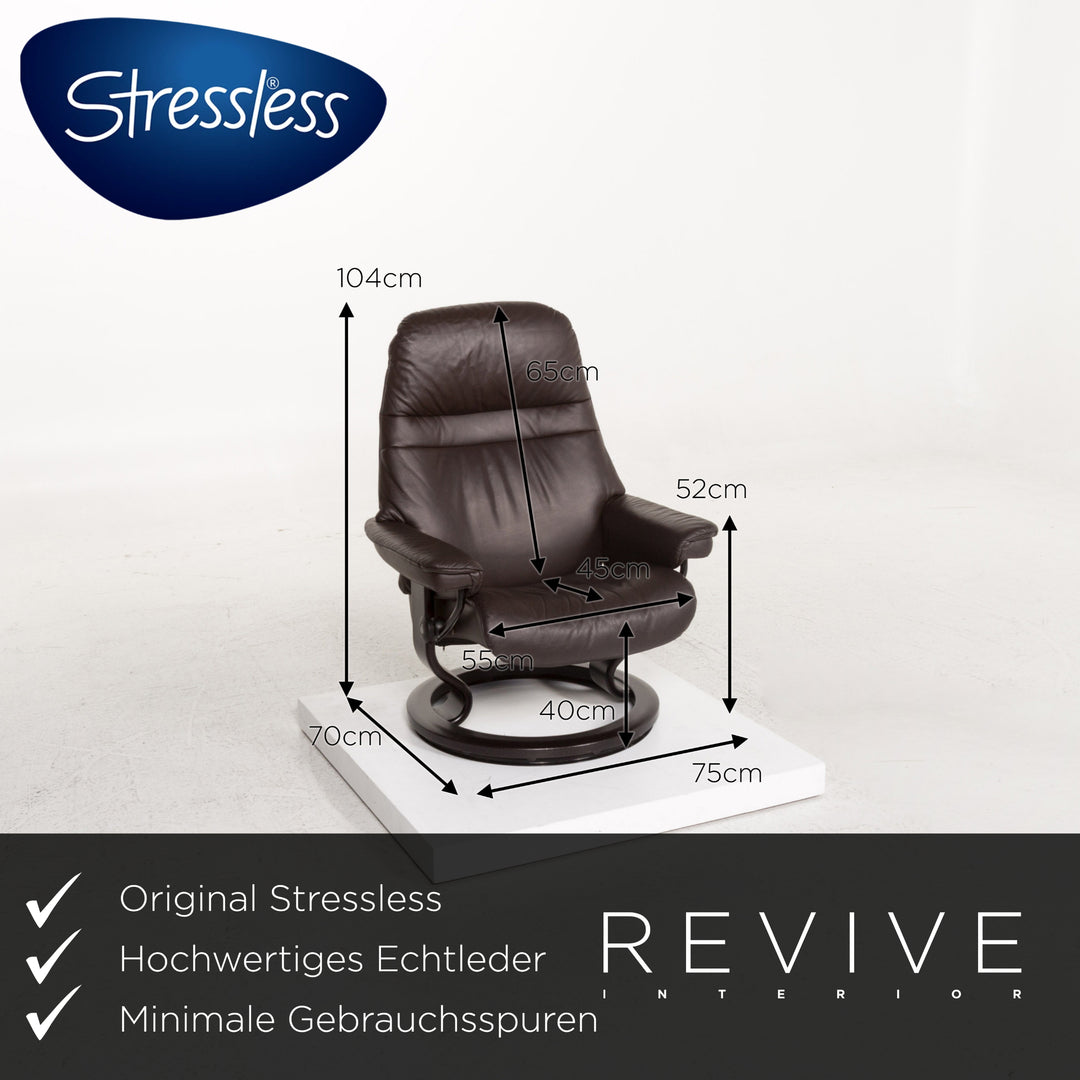 Stressless Consul Leder Sessel inkl. Hocker Braun Dunkelbraun Relaxsessel Relaxfunktion Funktion #13297