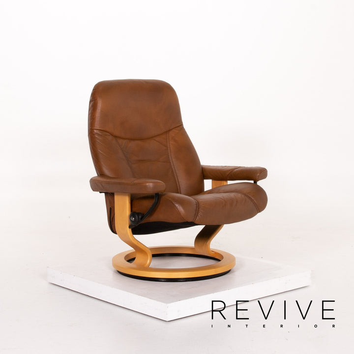 Stressless Consul Leder Sessel inkl. Hocker Braun Relaxfunktion Funktion Relaxsessel #13679