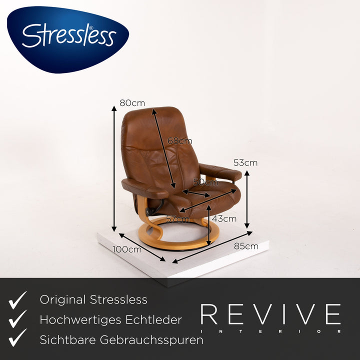 Stressless Consul Leder Sessel inkl. Hocker Braun Relaxfunktion Funktion Relaxsessel #13679