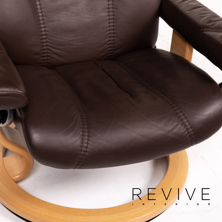Stressless Consul leather armchair incl. stool brown relax function function relax armchair #14059