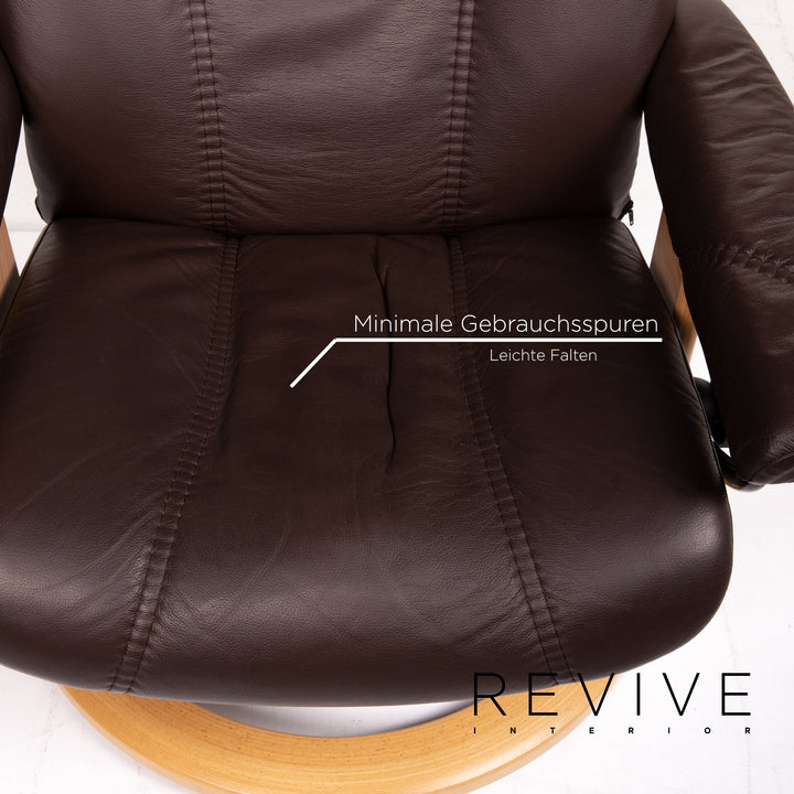 Stressless Consul leather armchair incl. stool brown relax function function relax armchair #14059