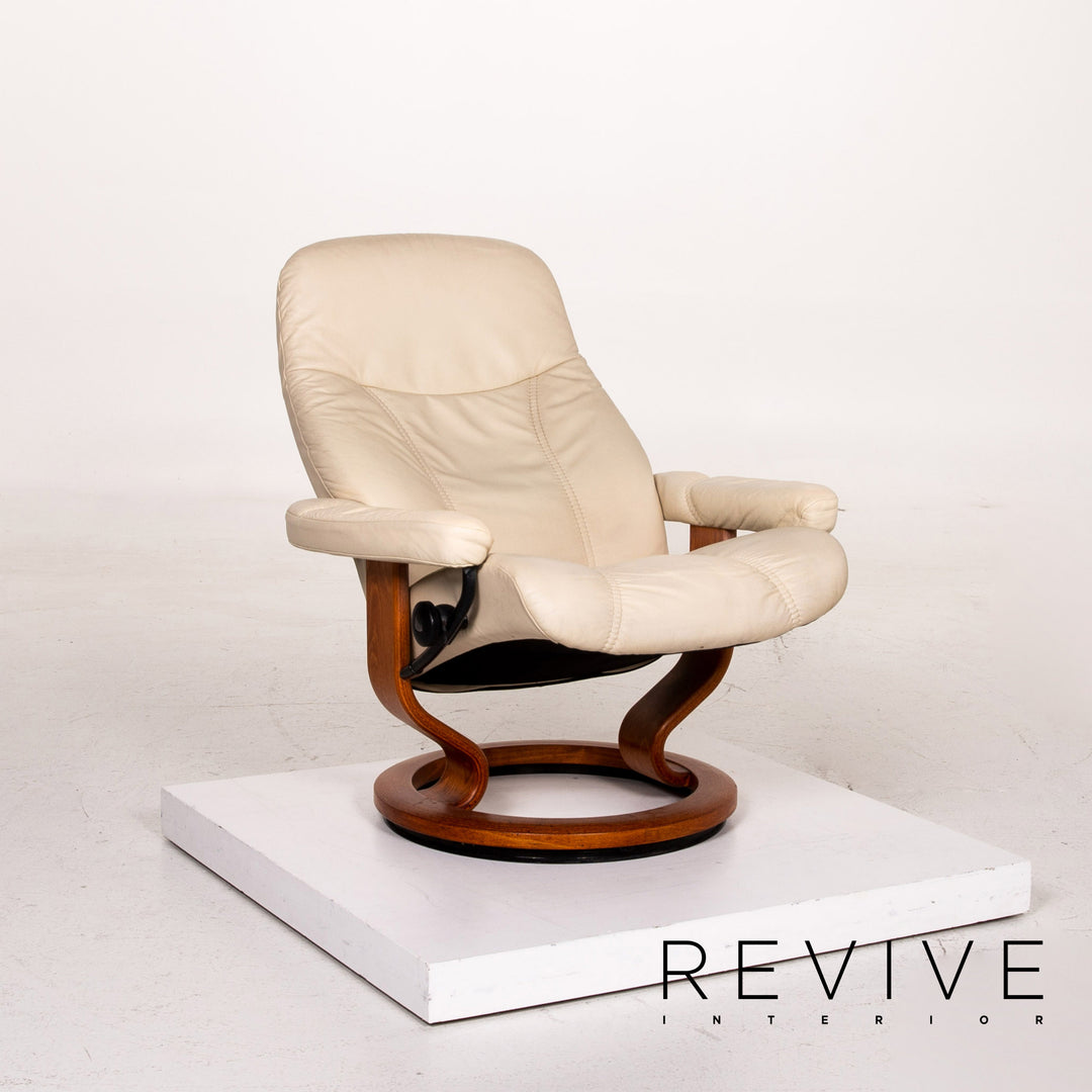 Stressless Consul Leder Sessel inkl. Hocker Creme Funktion Relaxfunktion Funktion #14790