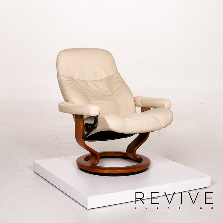 Stressless Consul Leder Sessel inkl. Hocker Creme Funktion Relaxfunktion Funktion #14790