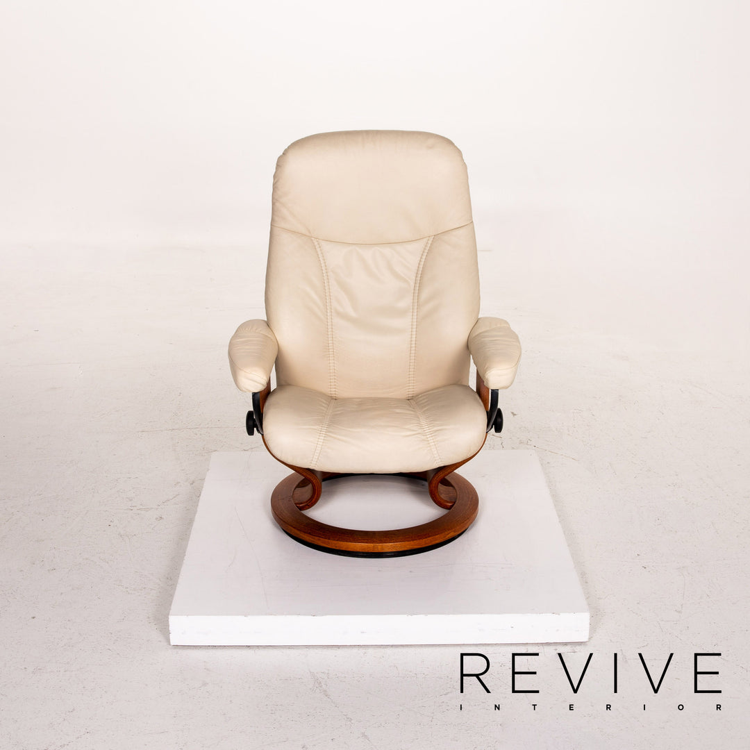 Stressless Consul Leder Sessel inkl. Hocker Creme Funktion Relaxfunktion Funktion #14790