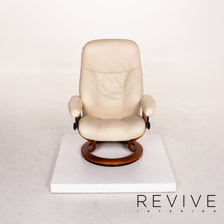 Stressless Consul Leder Sessel inkl. Hocker Creme Funktion Relaxfunktion Funktion #14790