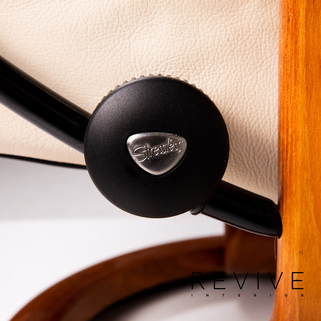 Stressless Consul Leder Sessel inkl. Hocker Creme Funktion Relaxfunktion Funktion #14790