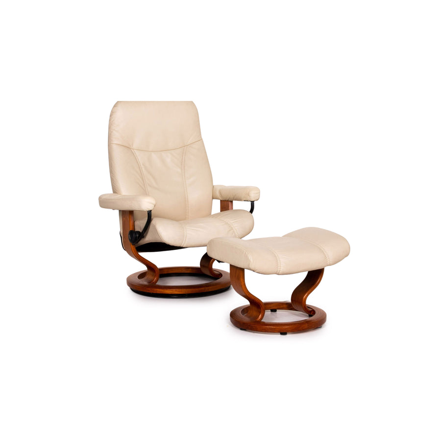 Stressless Consul Leder Sessel inkl. Hocker Creme Funktion Relaxfunktion Funktion #14790