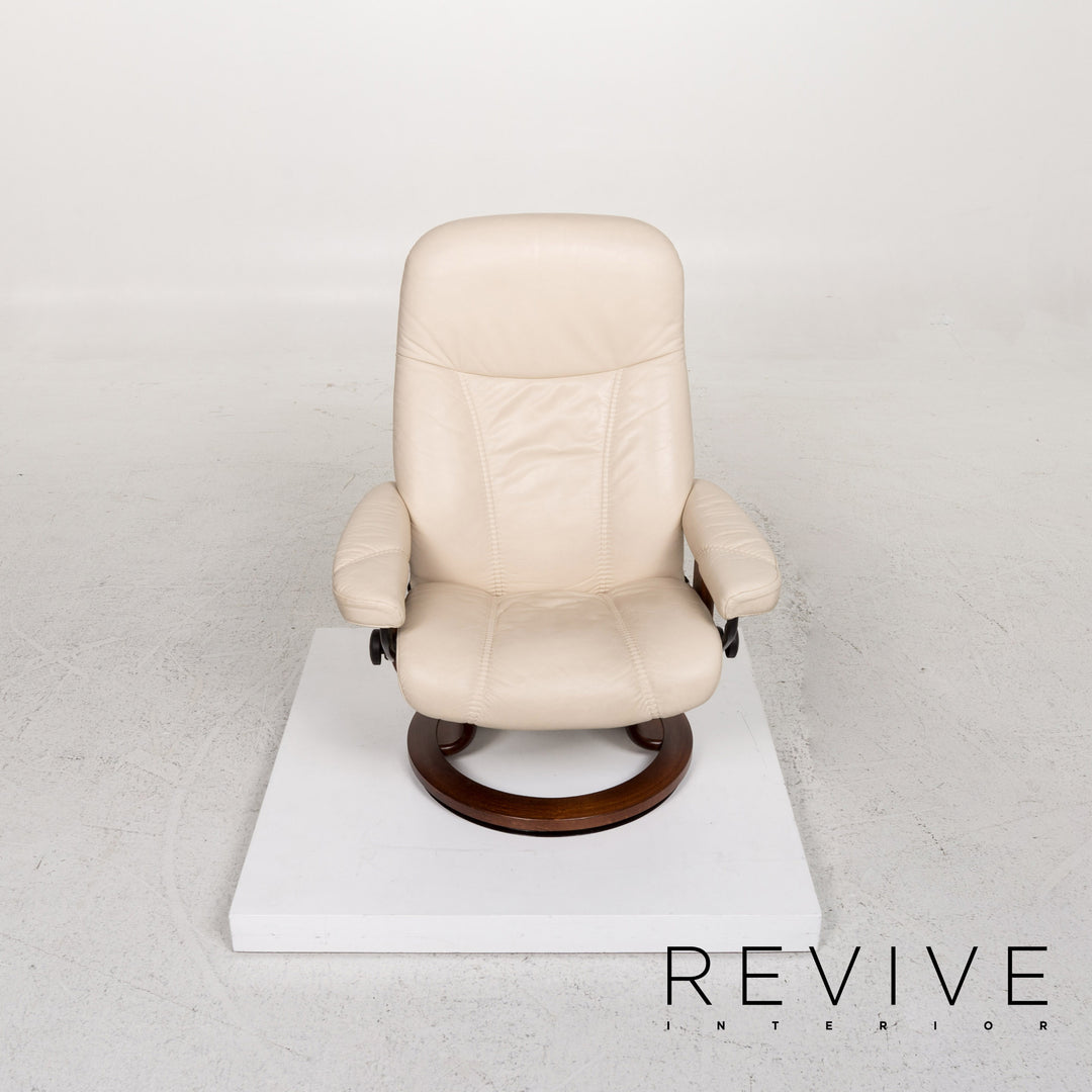 Stressless Consul leather armchair incl. stool cream relax function #13317