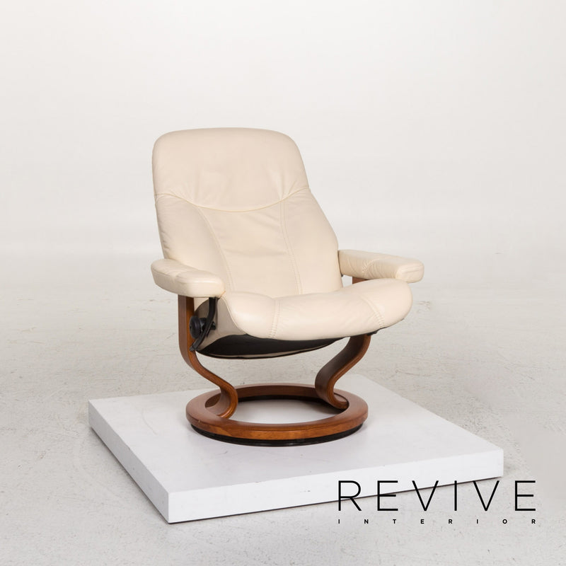 Stressless Consul Leder Sessel inkl. Hocker Creme Relaxfunktion Funktion 