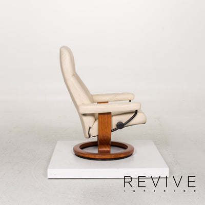 Stressless Consul Leder Sessel inkl. Hocker Creme Relaxfunktion Funktion #13355
