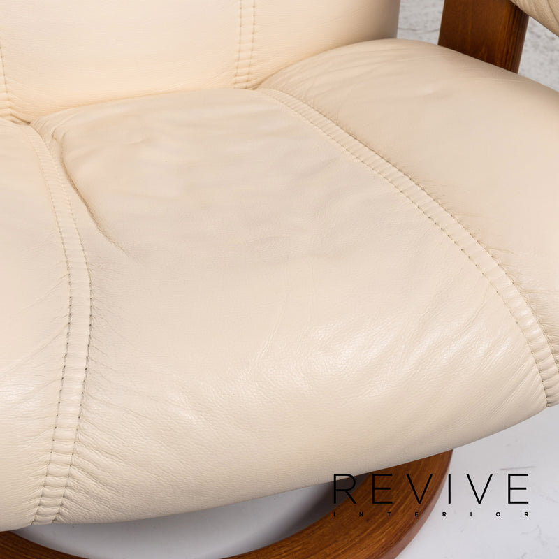 Stressless Consul Leder Sessel inkl. Hocker Creme Relaxfunktion Funktion 