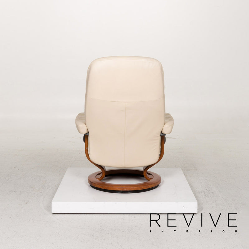 Stressless Consul Leder Sessel inkl. Hocker Creme Relaxfunktion Funktion 