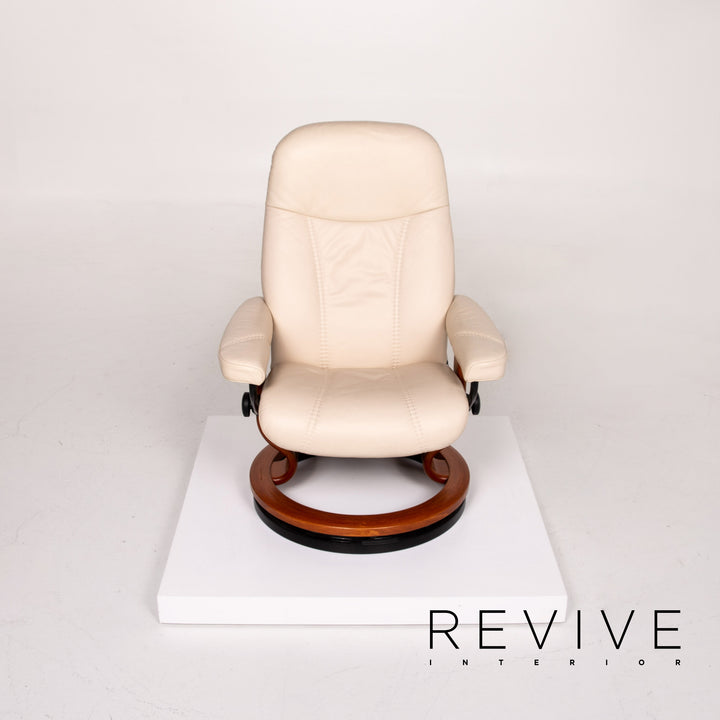 Stressless Consul Leder Sessel inkl. Hocker Creme Relaxfunktion Funktion #14047