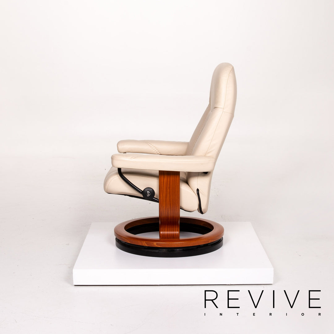 Stressless Consul Leder Sessel inkl. Hocker Creme Relaxfunktion Funktion #14047