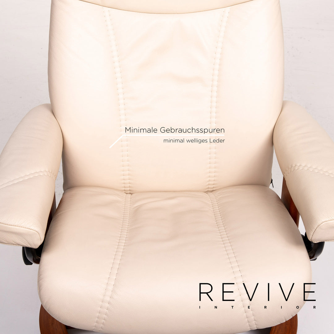 Stressless Consul Leder Sessel inkl. Hocker Creme Relaxfunktion Funktion #14047