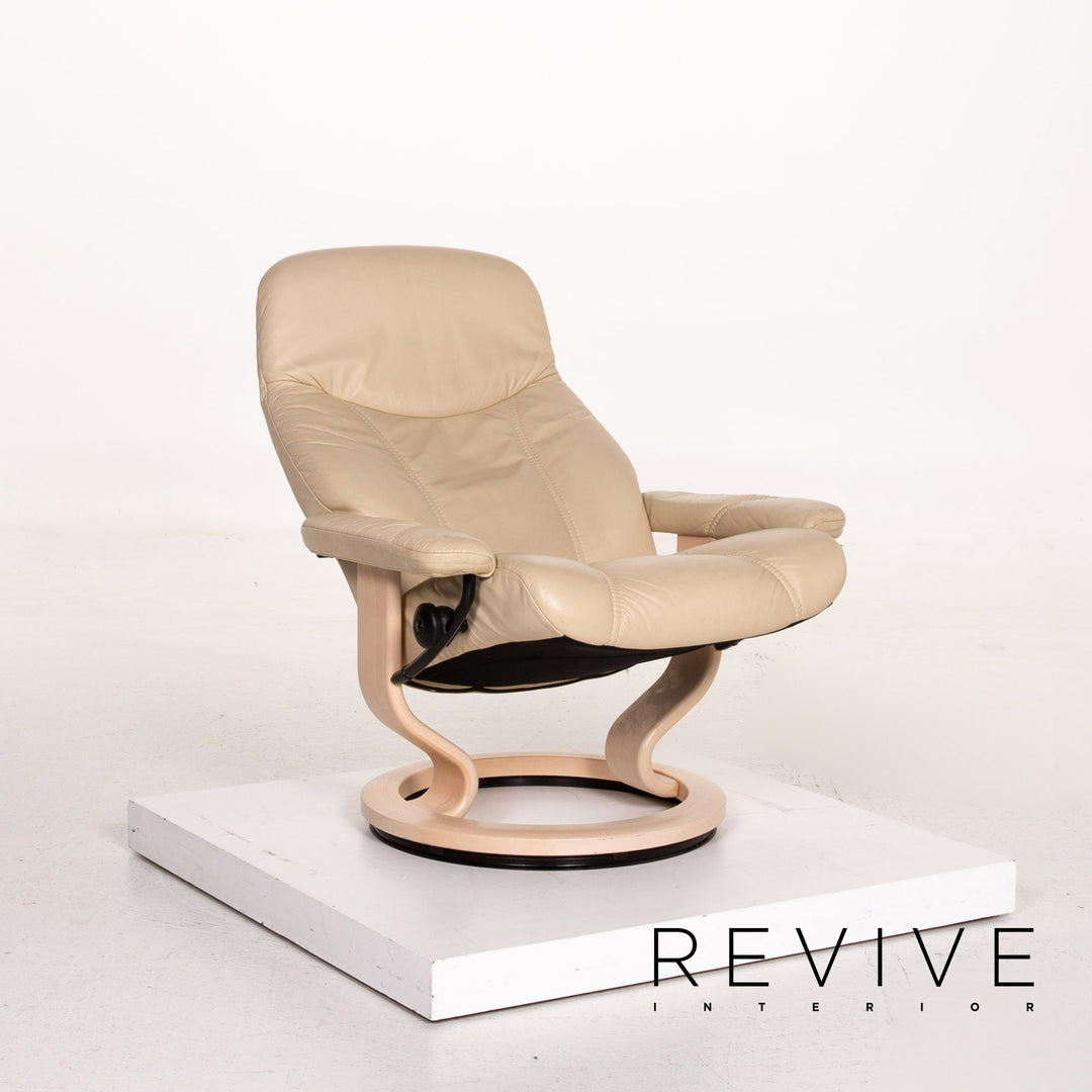 Stressless Consul Leder Sessel inkl. Hocker Creme Relaxfunktion Funktion Relaxsessel #14605