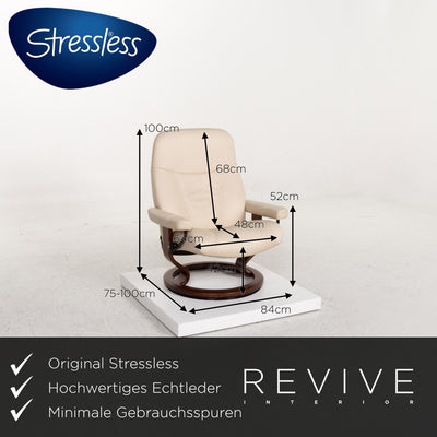 Stressless Consul Leder Sessel inkl. Hocker Creme Relaxfunktion Relaxsessel Hocker #13132
