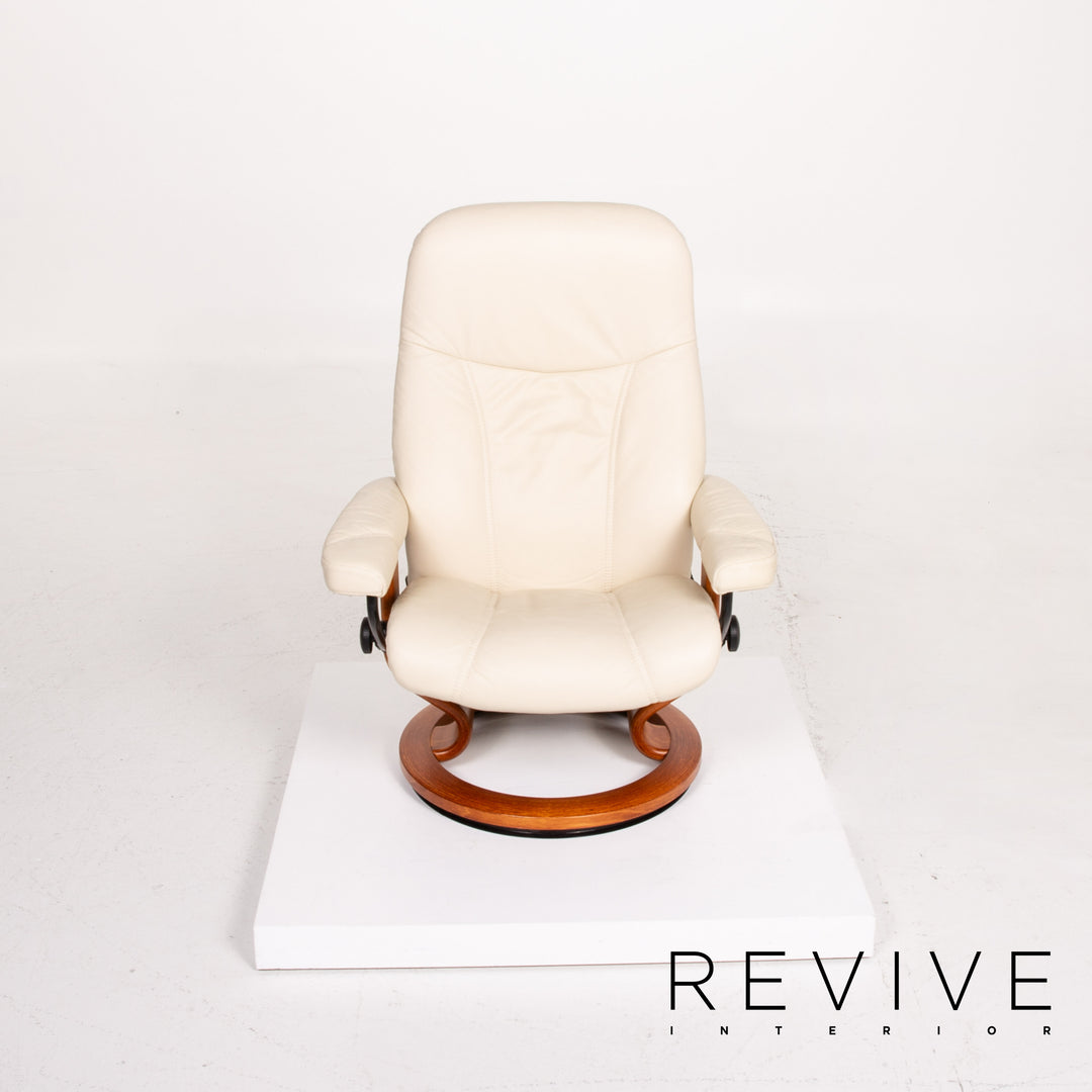 Stressless Consul leather armchair incl. stool cream relax armchair function relaxation function #14110