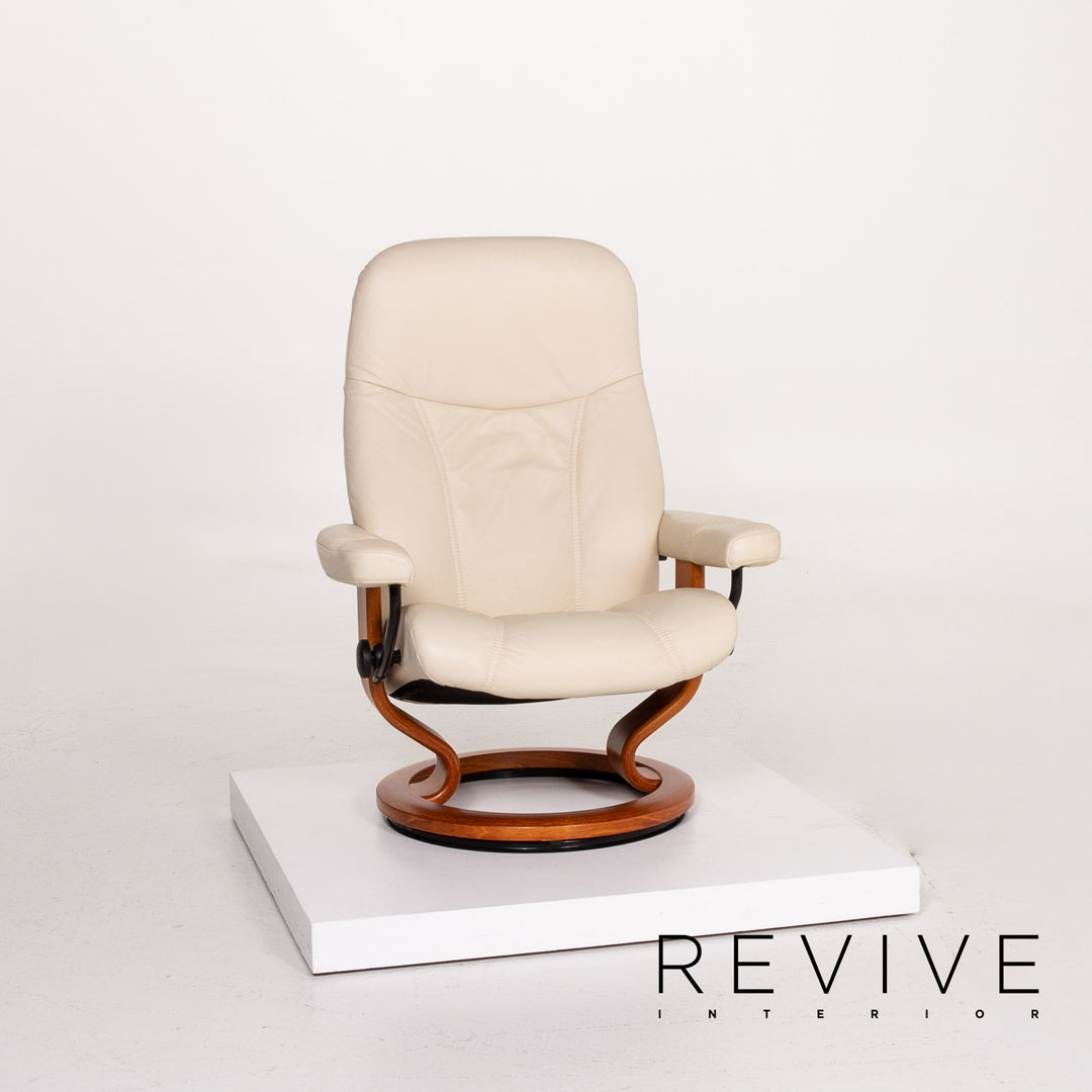 Stressless Consul leather armchair incl. stool cream relax armchair function relaxation function #14110