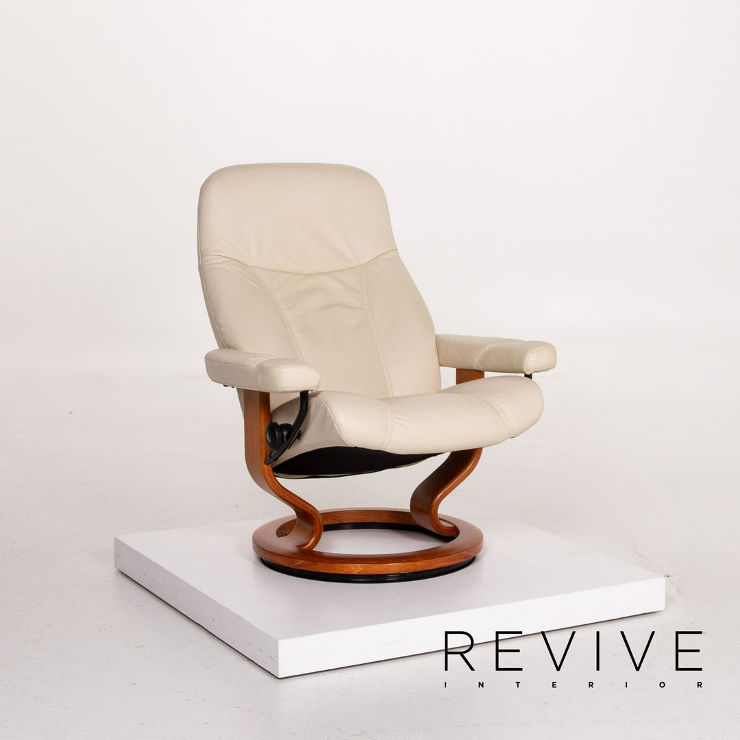 Stressless Consul leather armchair incl. stool cream relax armchair function relaxation function #14110