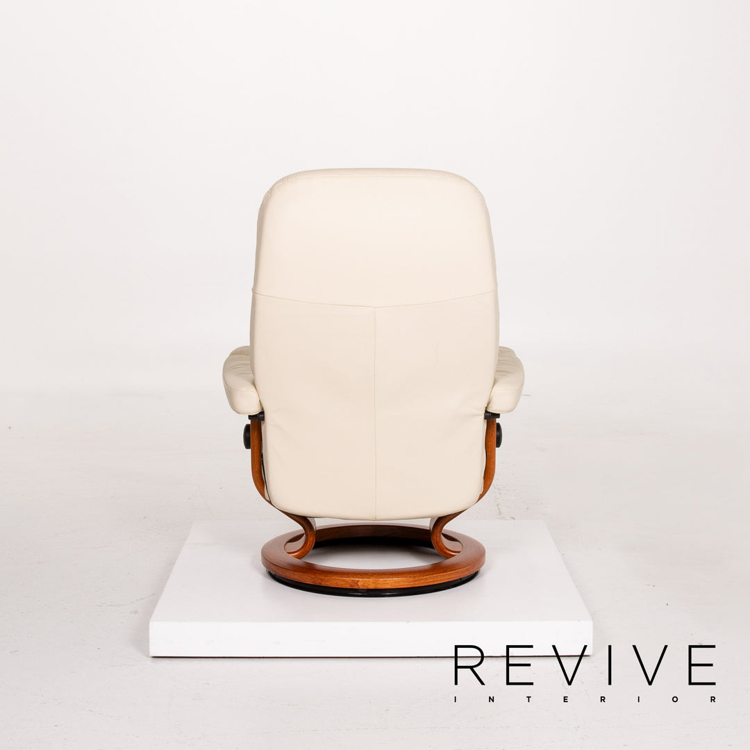 Stressless Consul leather armchair incl. stool cream relax armchair function relaxation function #14110