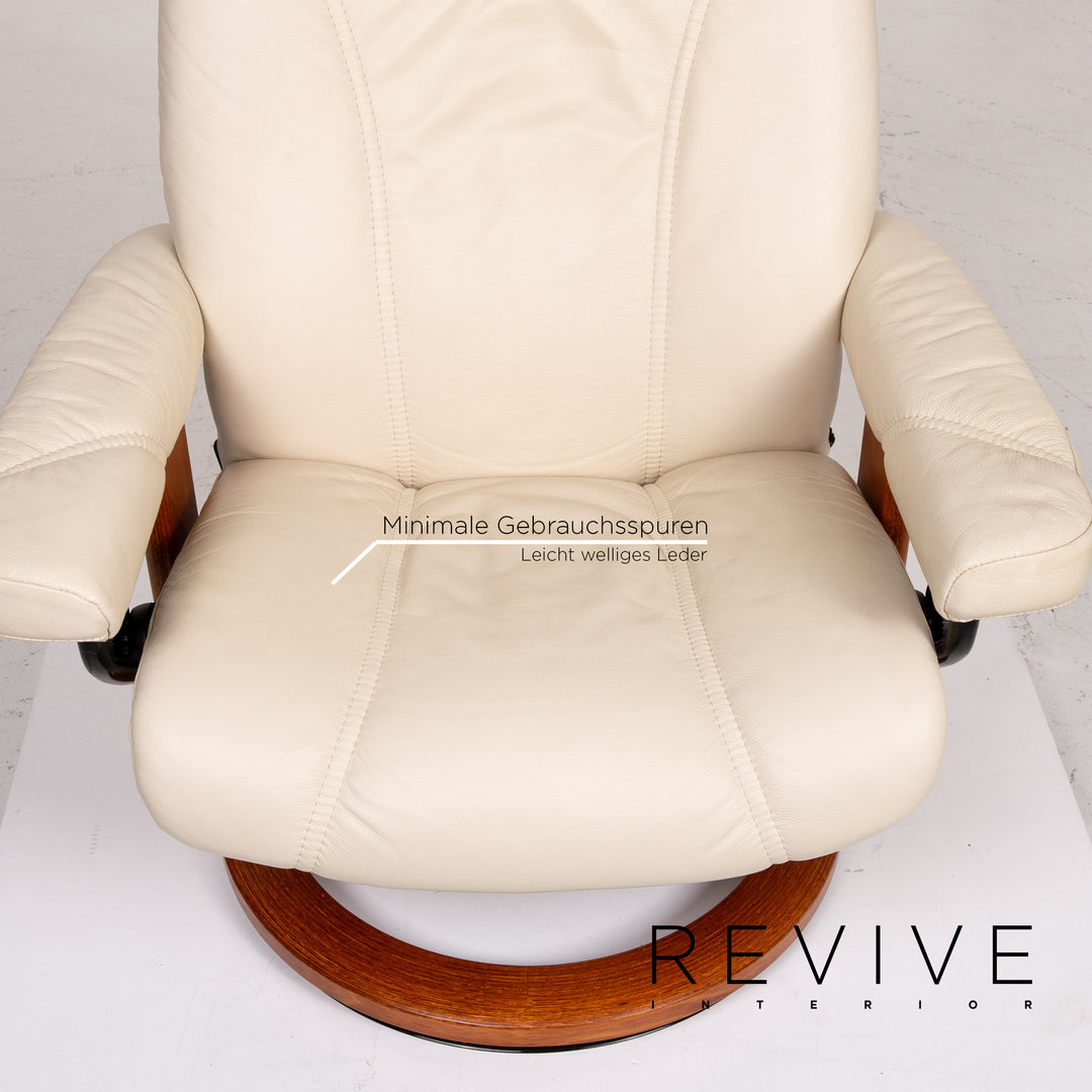 Stressless Consul Leder Sessel inkl. Hocker Creme Relaxsessel Funktion Relaxfunktion #14110