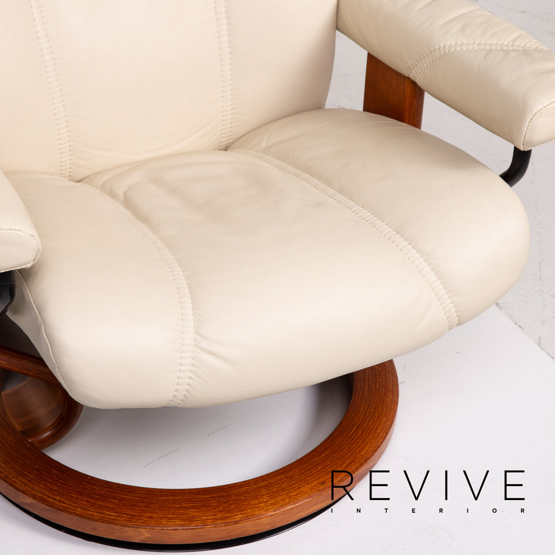 Stressless Consul leather armchair incl. stool cream relax armchair function relaxation function #14110