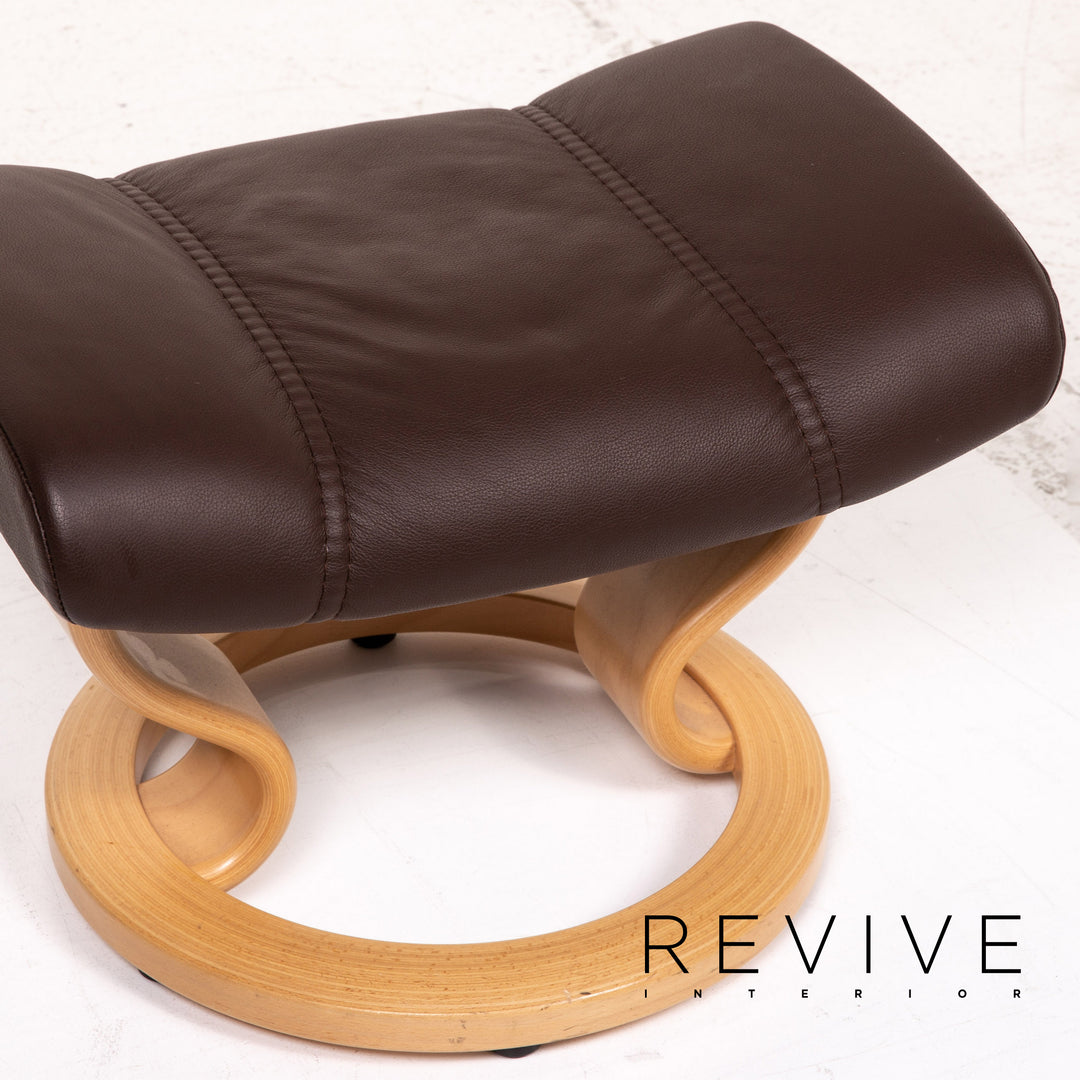 Stressless Consul Leather Armchair incl. Stool Size L Dark Brown Brown Relaxation Function Relaxation Armchair #15324