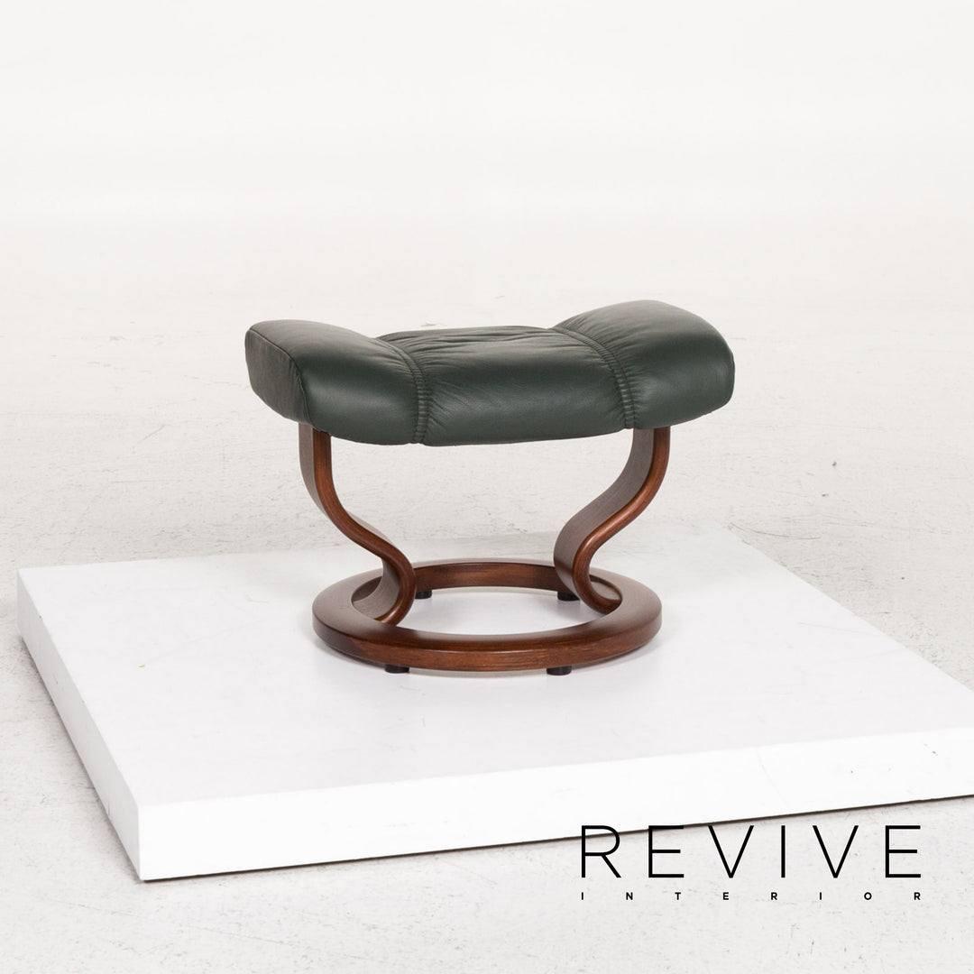 Stressless Consul leather armchair incl. stool green dark green recliner relax function function #13301