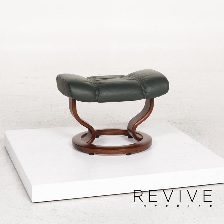Stressless Consul leather armchair incl. stool green dark green recliner relax function function #13301