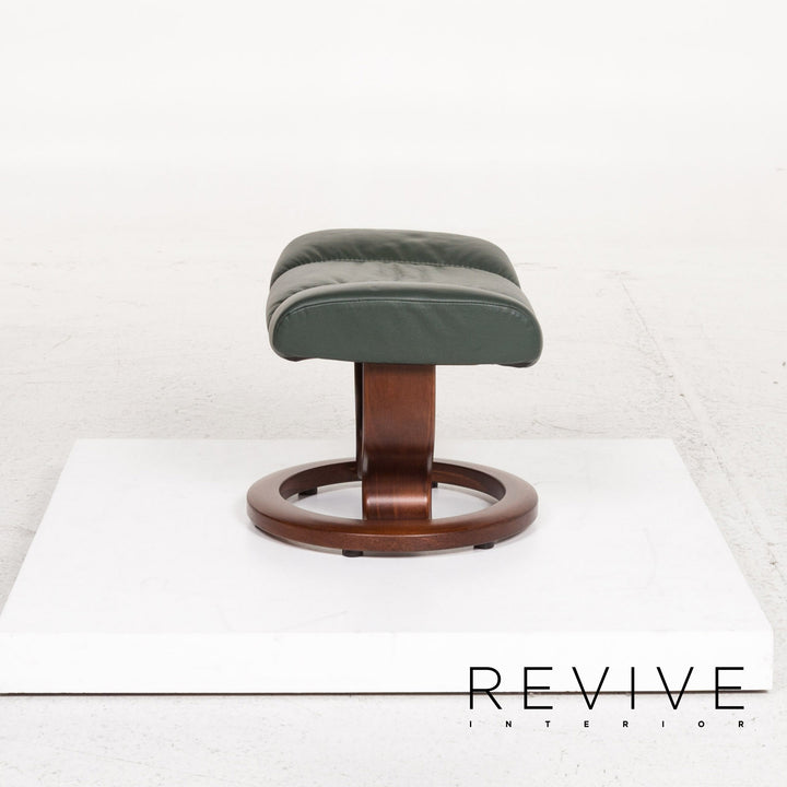 Stressless Consul leather armchair incl. stool green dark green recliner relax function function #13301