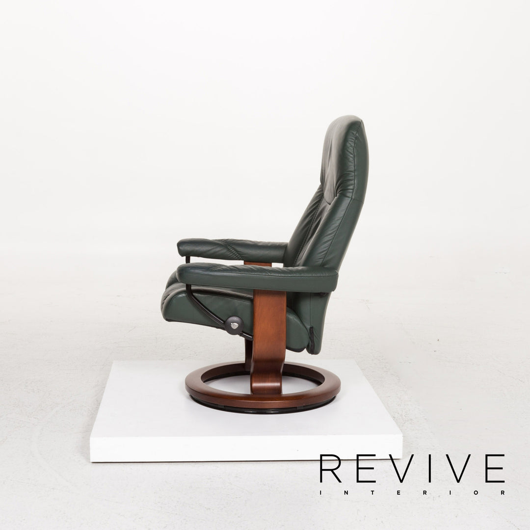 Stressless Consul leather armchair incl. stool green dark green recliner relax function function #13301