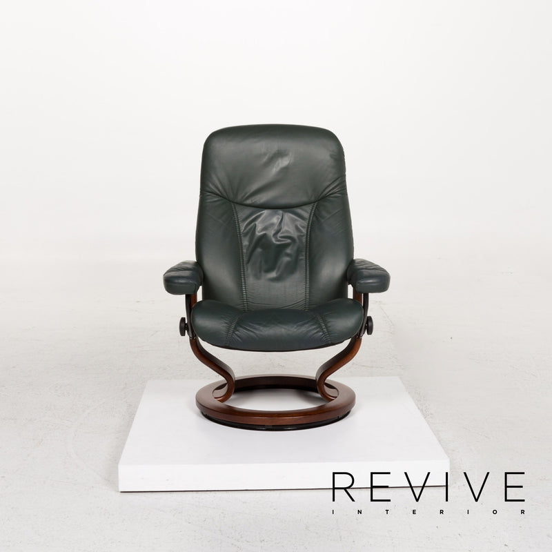 Stressless Consul Leder Sessel inkl. Hocker Grün Dunkelgrün Relaxsessel Relaxfunktion Funktion 
