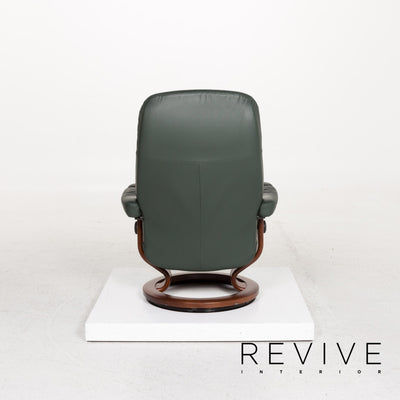 Stressless Consul Leder Sessel inkl. Hocker Grün Dunkelgrün Relaxsessel Relaxfunktion Funktion #13301