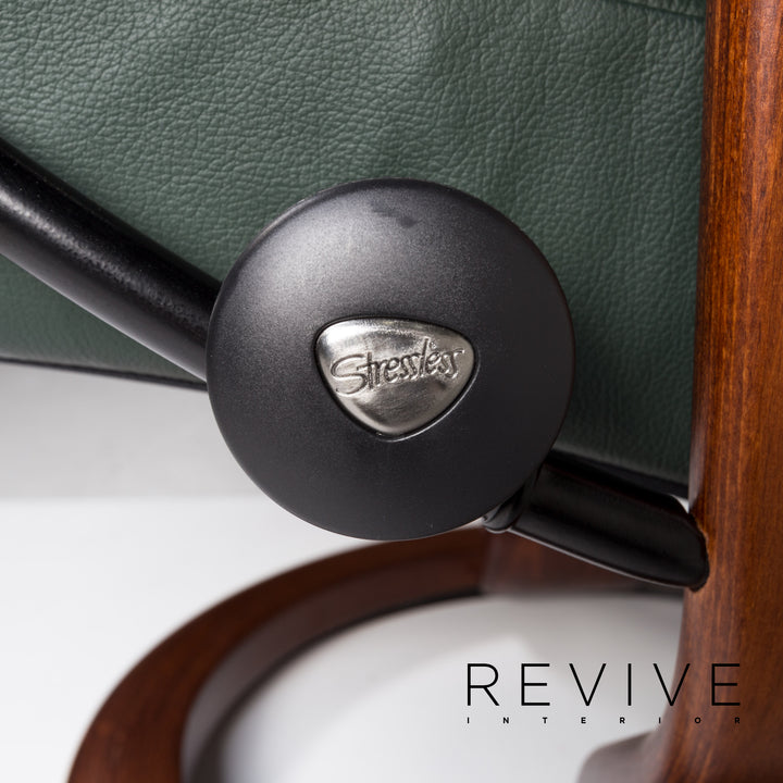 Stressless Consul leather armchair incl. stool green dark green recliner relax function function #13301