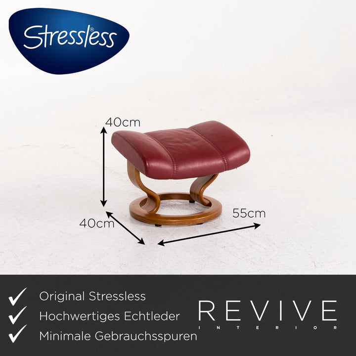 Stressless Consul Leder Sessel inkl. Hocker Rot Relaxfunktion Funktion #12409