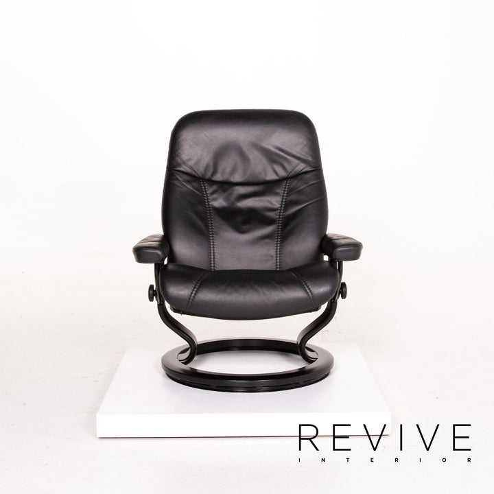 Stressless Consul Leder Sessel inkl. Hocker Schwarz Größe L Relaxsessel Relaxfunktion Funktion #14159