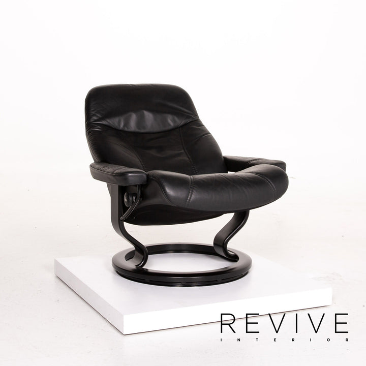 Stressless Consul Leder Sessel inkl. Hocker Schwarz Größe L Relaxsessel Relaxfunktion Funktion #14159