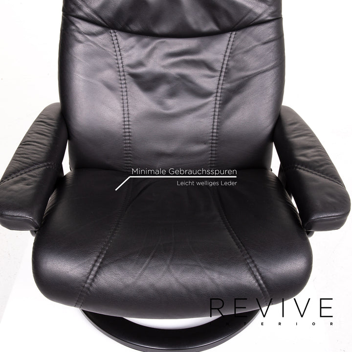 Stressless Consul Leder Sessel inkl. Hocker Schwarz Größe L Relaxsessel Relaxfunktion Funktion #14159