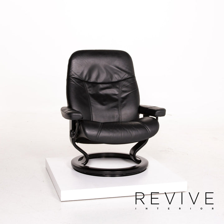 Stressless Consul Leder Sessel inkl. Hocker Schwarz Größe L Relaxsessel Relaxfunktion Funktion #14159