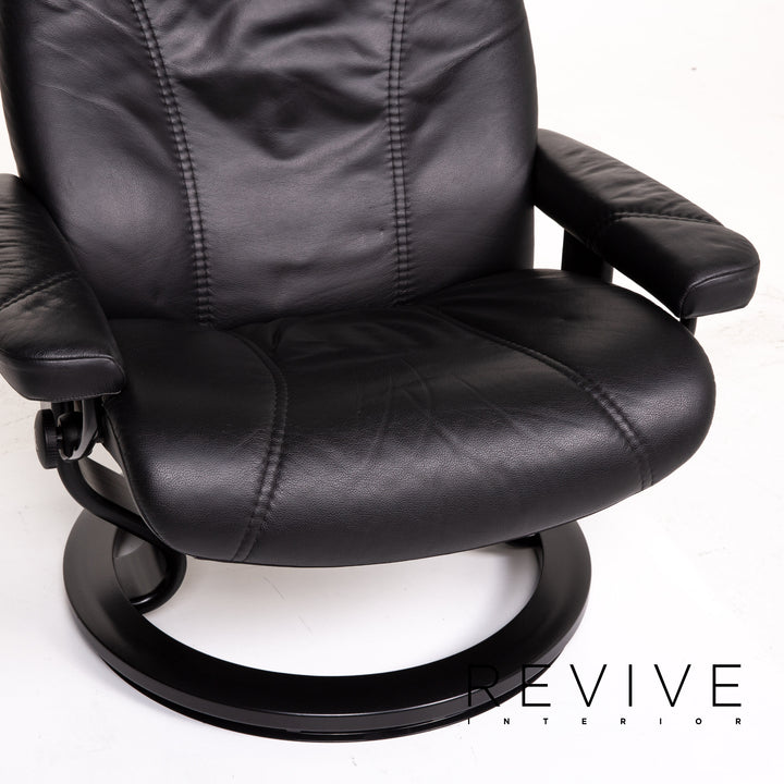 Stressless Consul Leder Sessel inkl. Hocker Schwarz Größe L Relaxsessel Relaxfunktion Funktion #14159