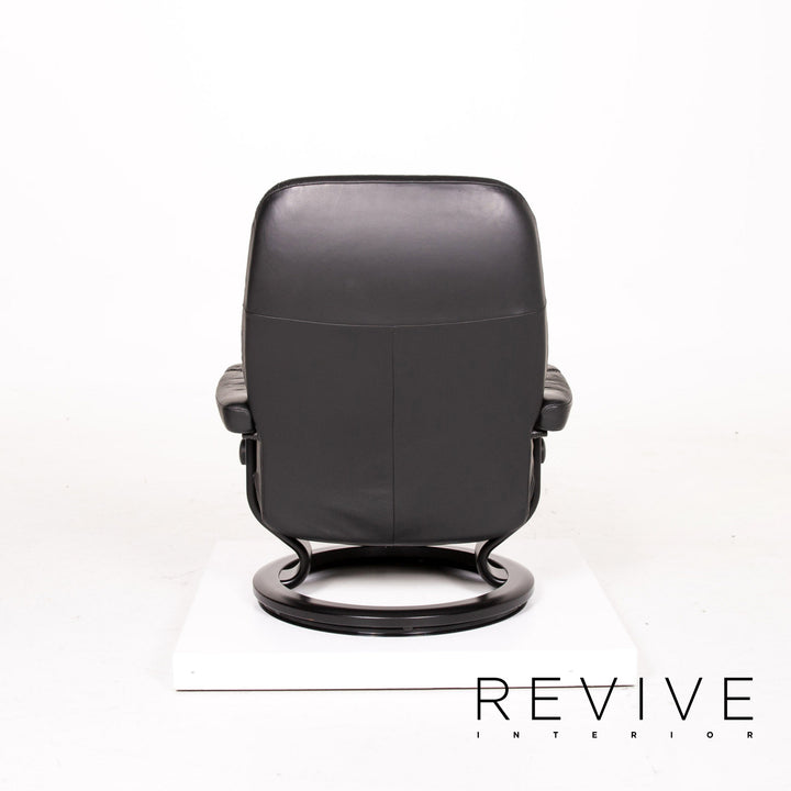 Stressless Consul Leder Sessel inkl. Hocker Schwarz Größe L Relaxsessel Relaxfunktion Funktion #14159