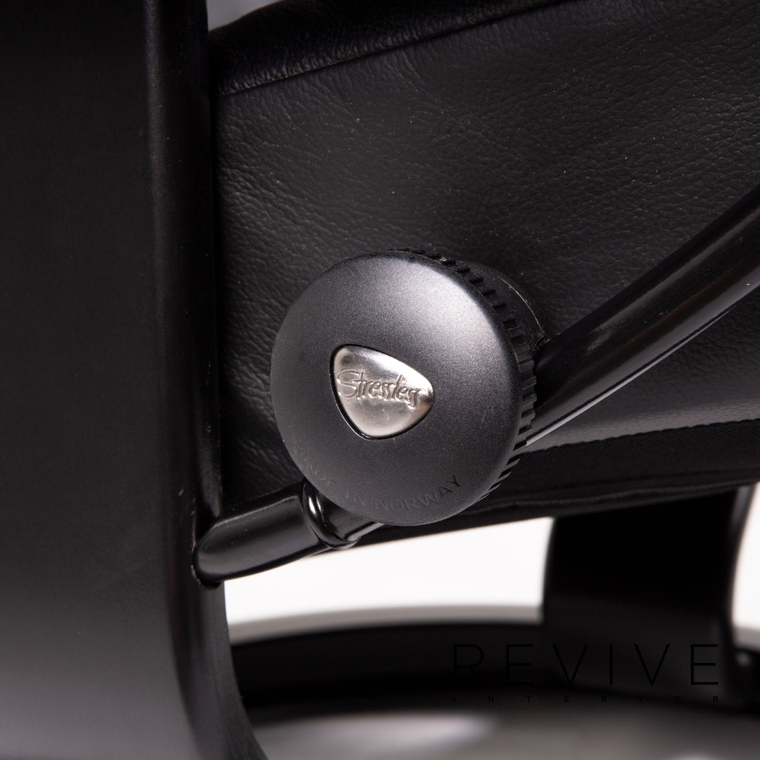 Stressless Consul Leder Sessel inkl. Hocker Schwarz Größe L Relaxsessel Relaxfunktion Funktion #14159