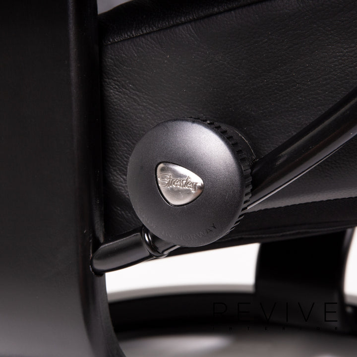 Stressless Consul Leder Sessel inkl. Hocker Schwarz Größe L Relaxsessel Relaxfunktion Funktion #14159